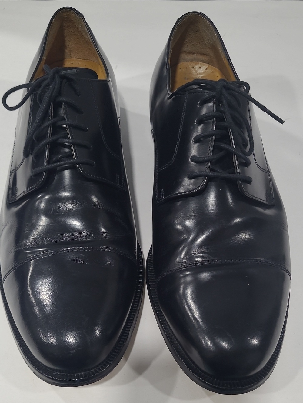 COLE HANN Nike Air Black Leather Derby Dress Shoes Mens